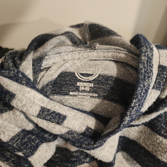 Kids XS4/5 Striped Hoodie Pullover Sweatshirt Casual Comfy Fall Weekend Nautical - Picture 4 of 8